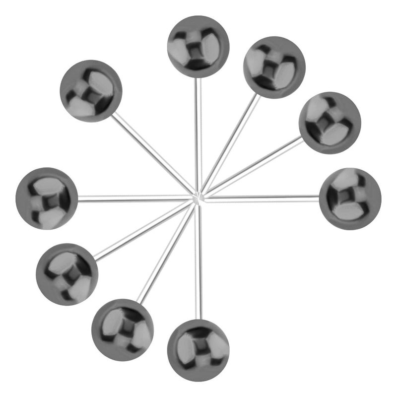 Yalis Push Pins Map Tacks 1/8-Inch Retro Metallic Color Beads Head Marking Push Pins, 4 Colors, 200-count (Metallic Black) - Image 3